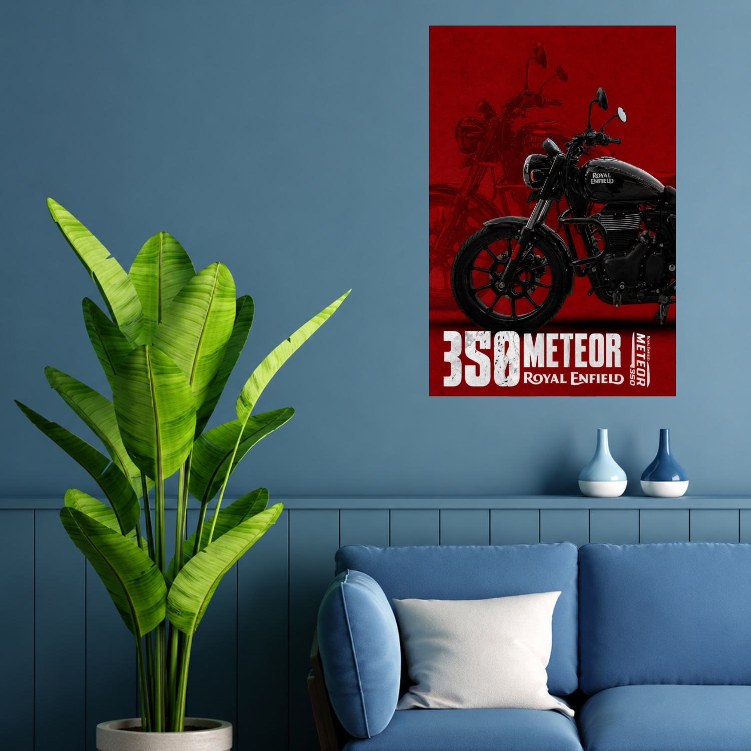 Royal Enfield Meteor 350 Motorcycle Premium Wall Art Poster