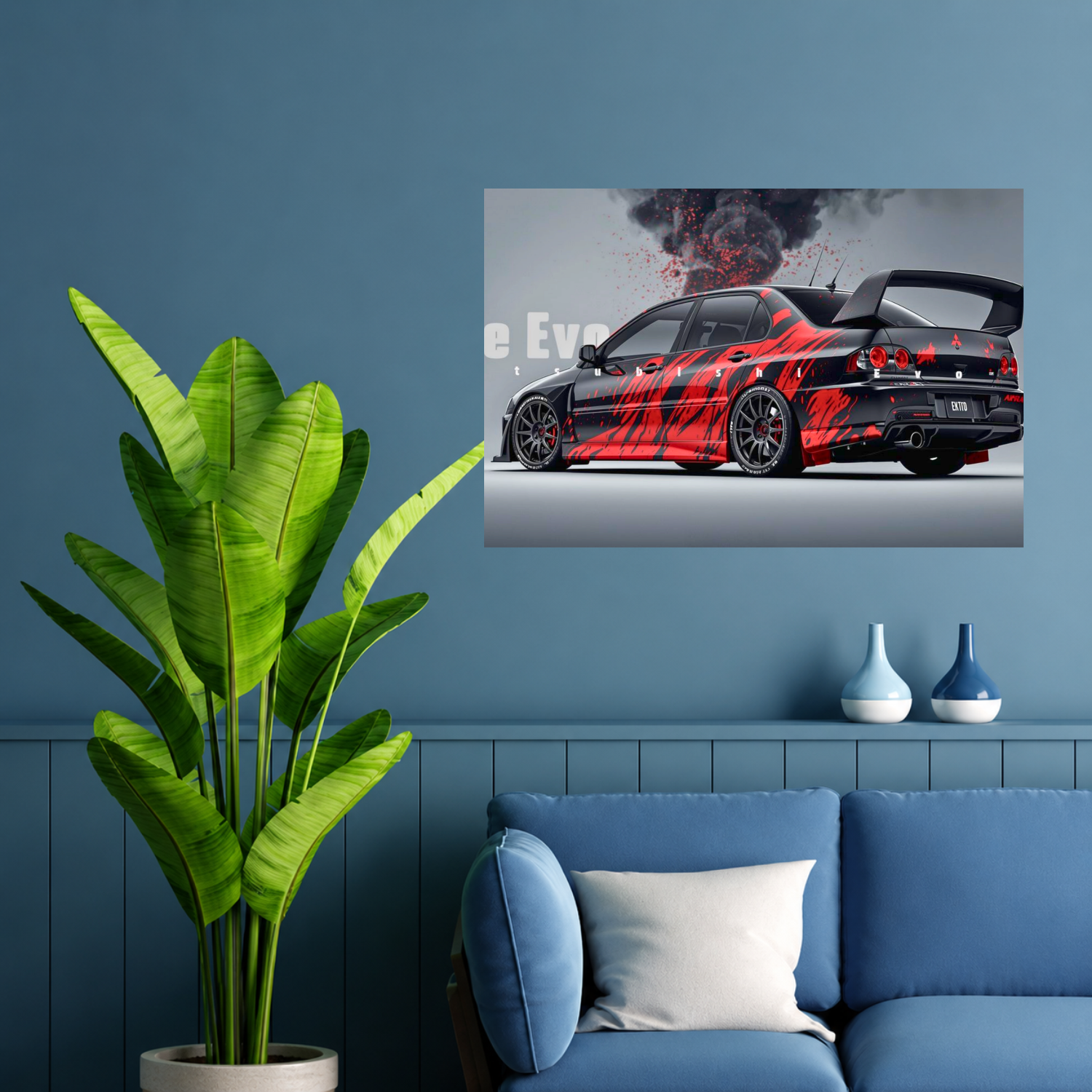 Mitsubishi Lancer Evolution JDM Modified Car Wall Art Poster