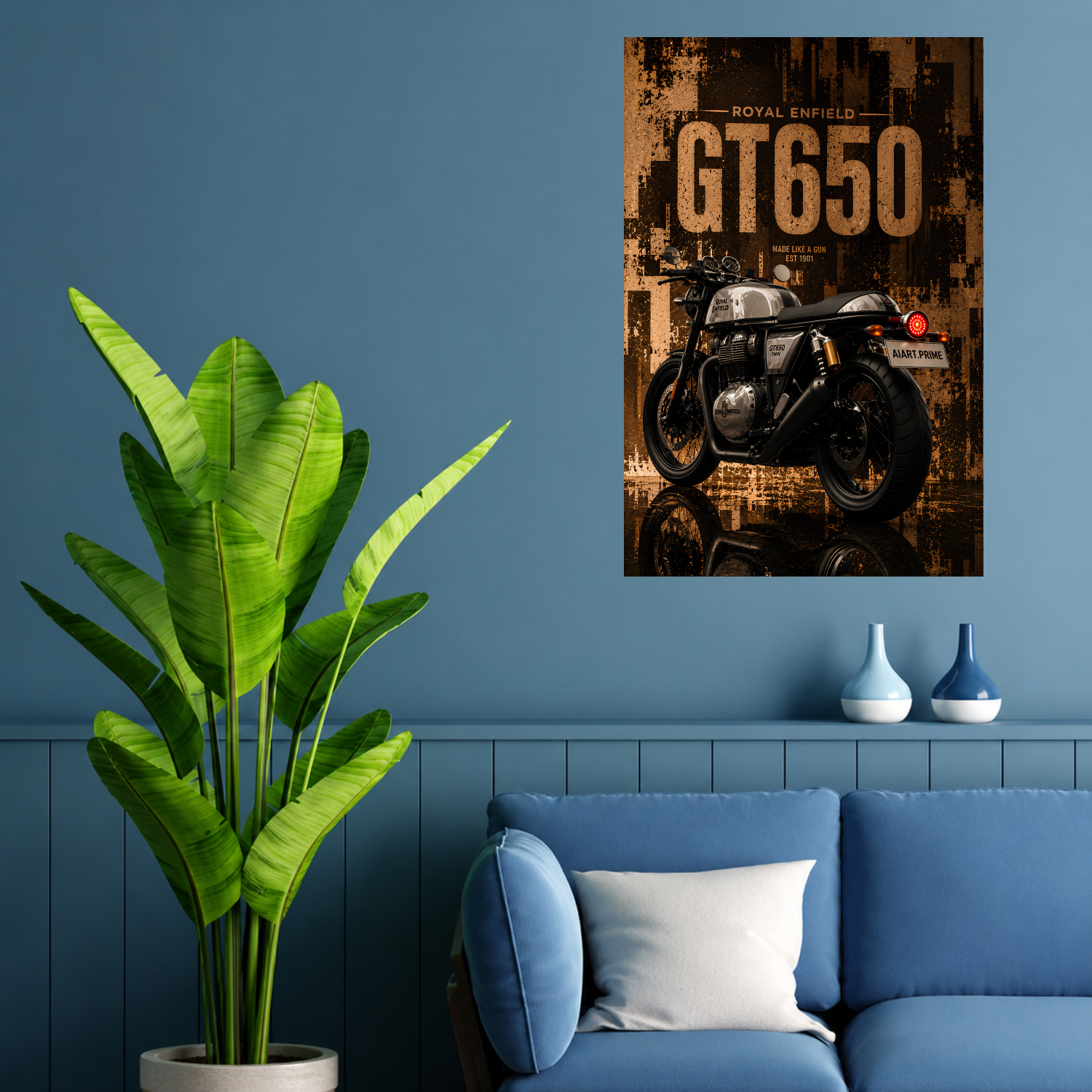 Royal Enfield Continental GT 650 Vintage Bronze Edition Premium Motorcycle Poster