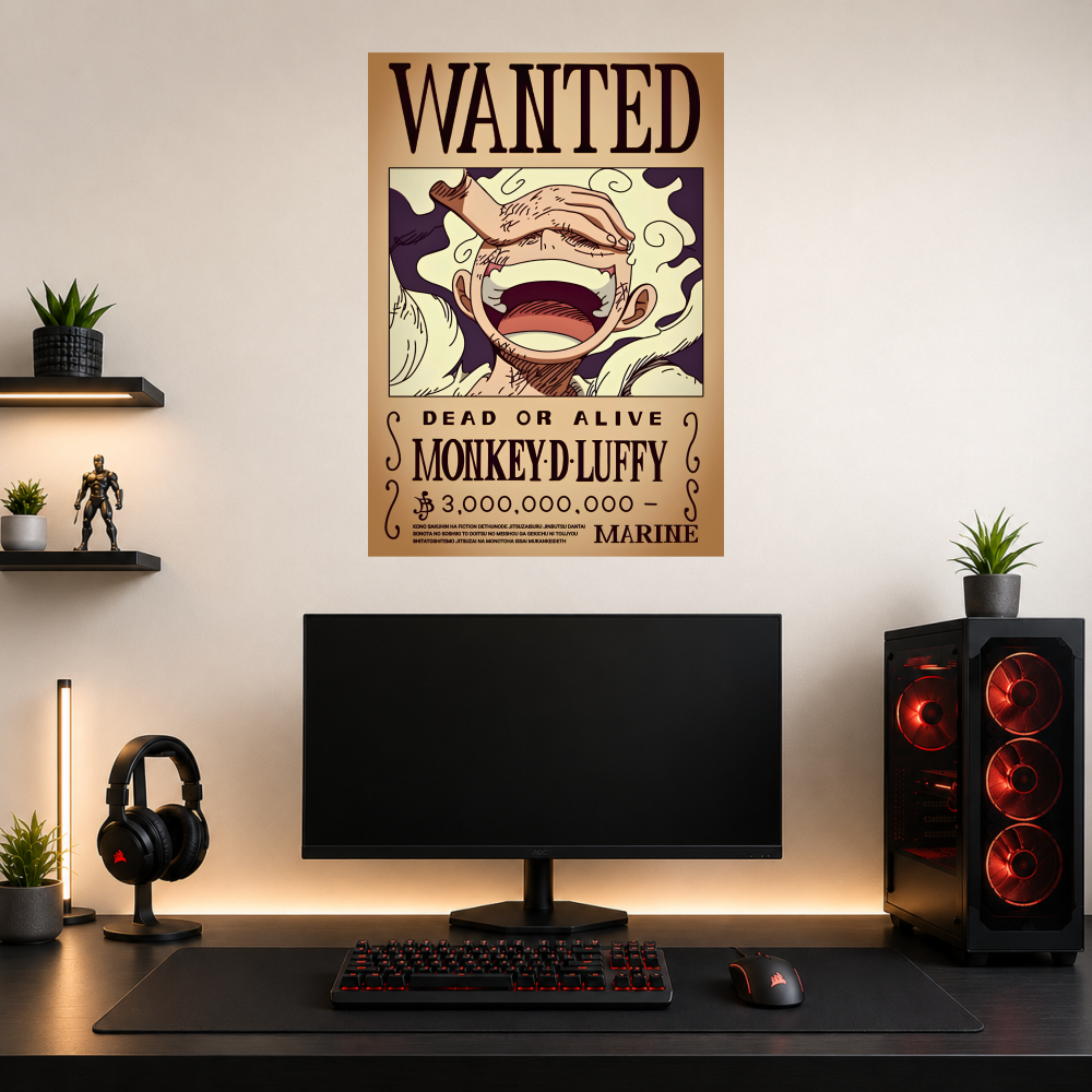 Monkey D. Luffy Wanted Bounty Wall Poster One Piece