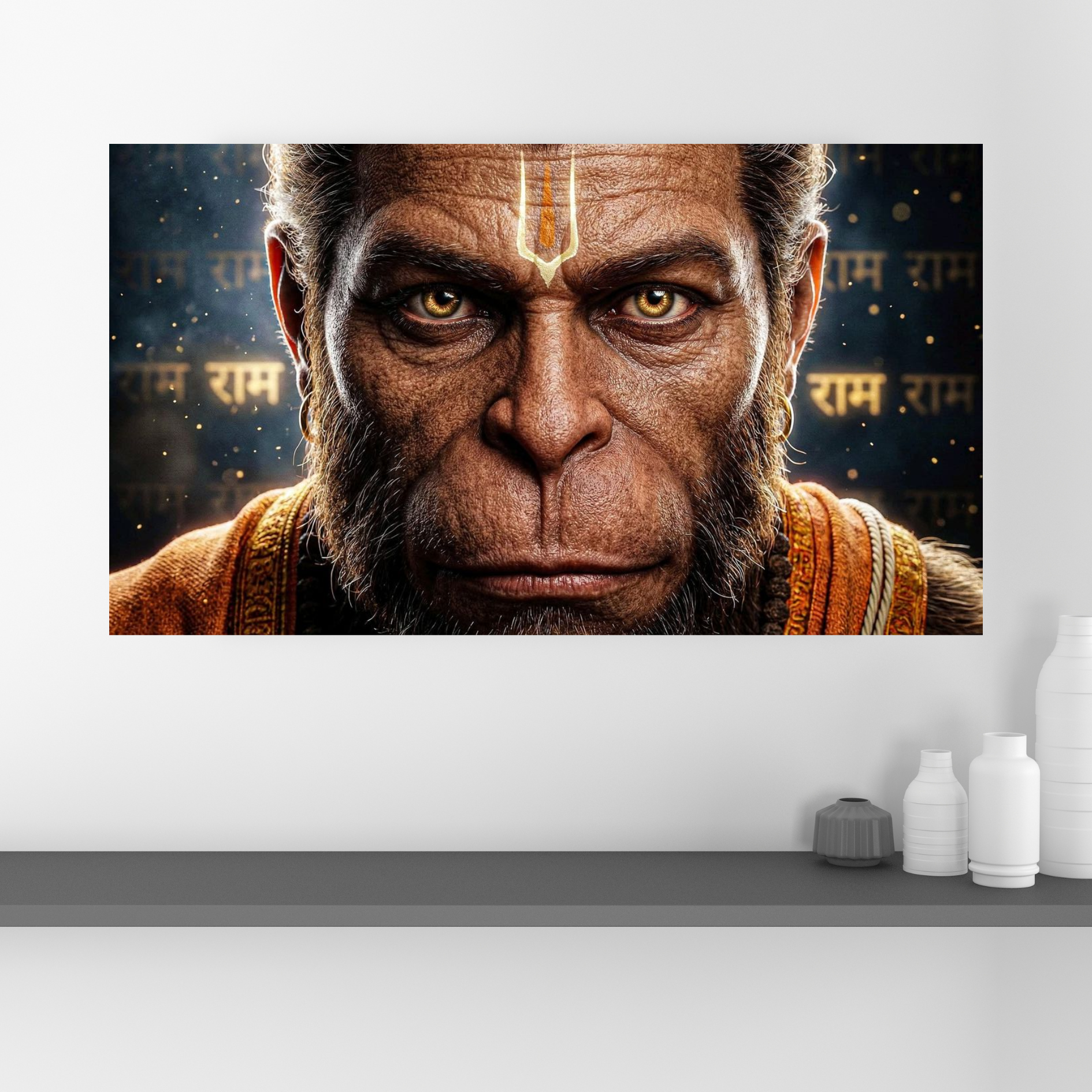 Divine Hanuman Ji Wall Poster l Devotional Poster