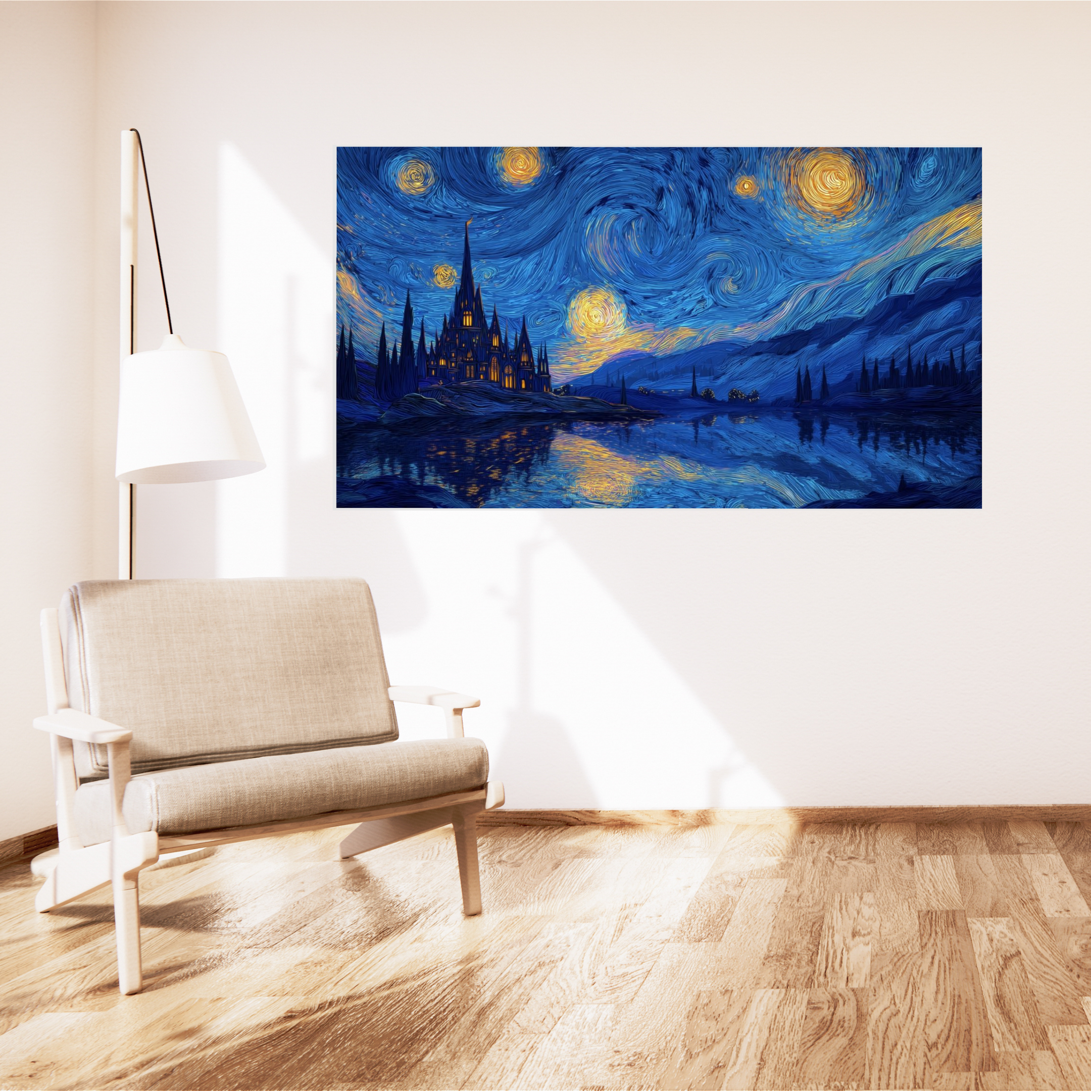 The Starry Night – 3 Piece Split Wall Poster