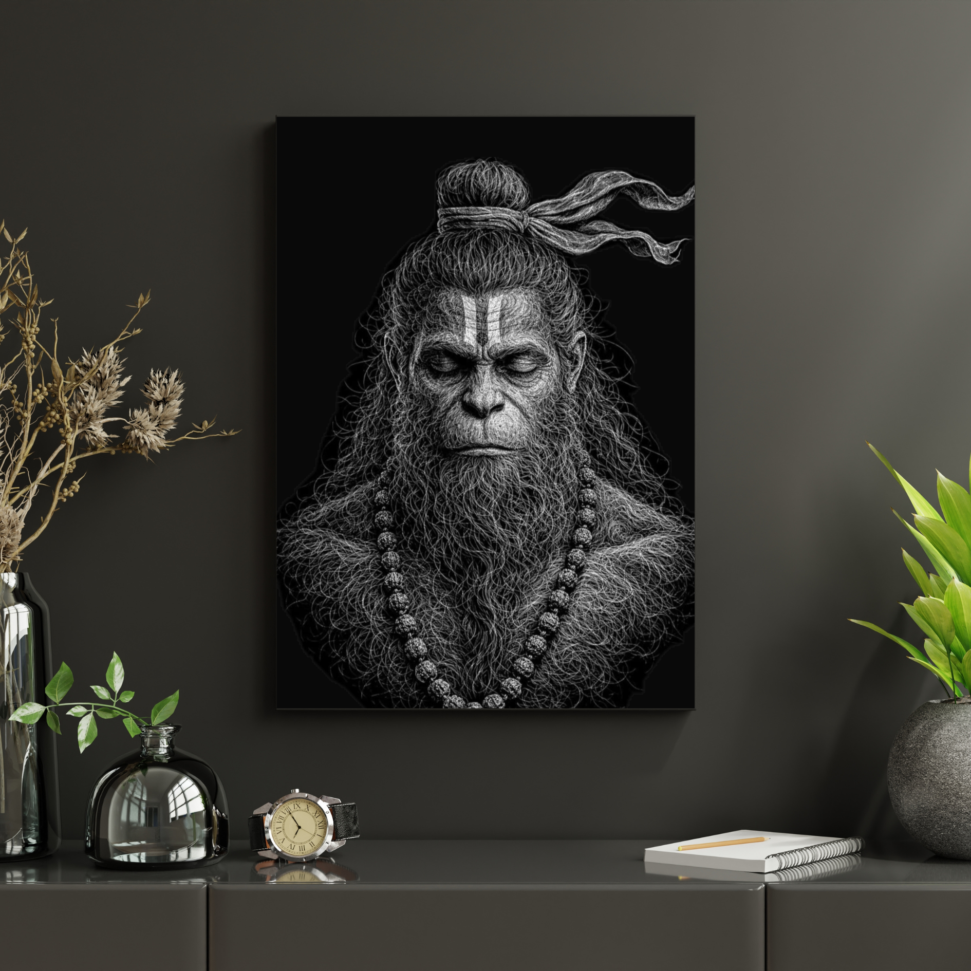 Meditative Hanuman Wall Poster