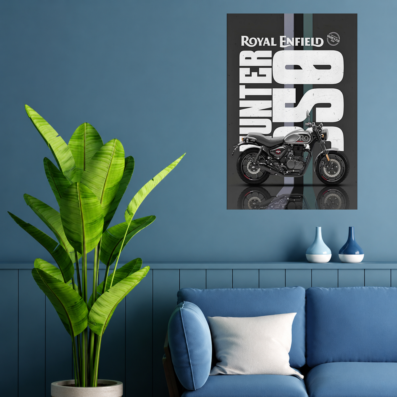 Royal Enfield Hunter 350 Motorcycle Wall Art Poster