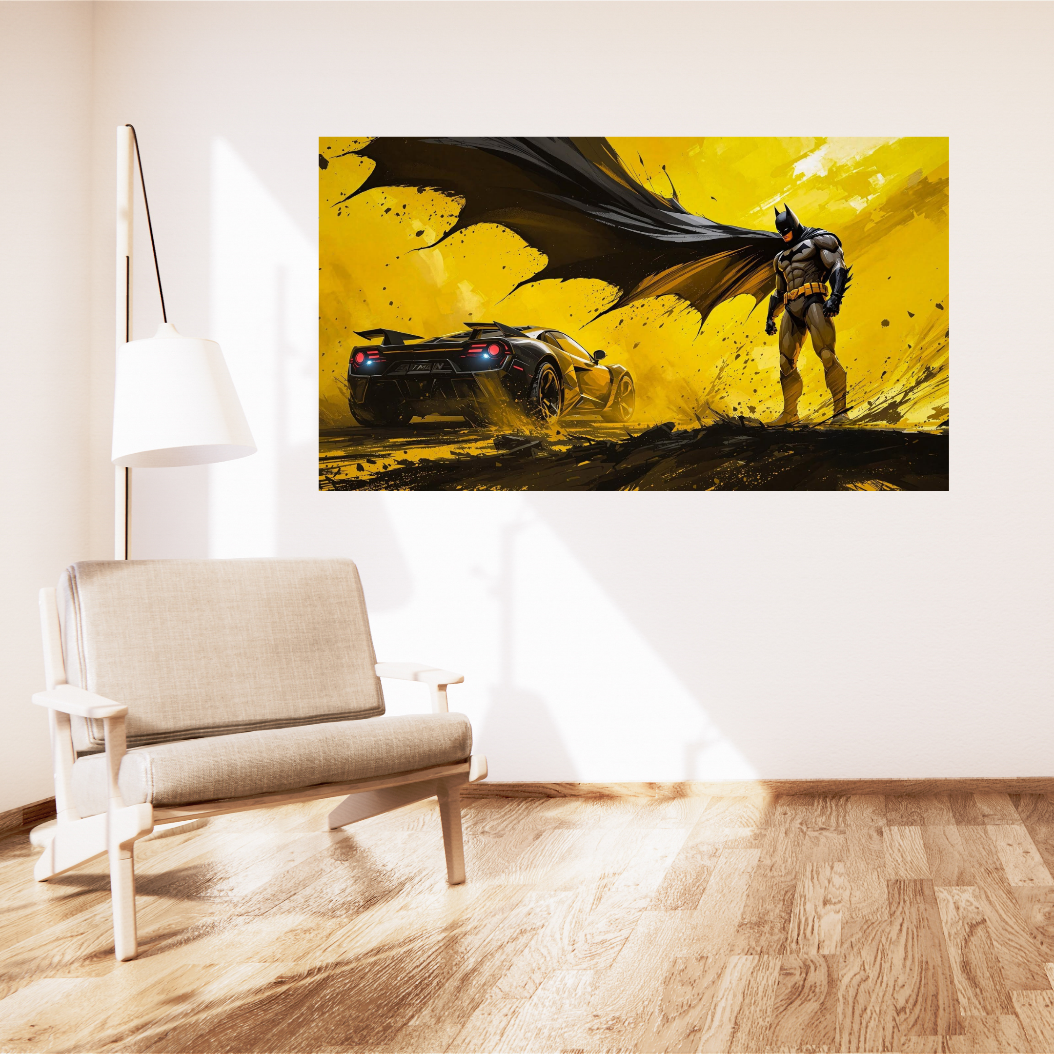 Batman Yellow tone – 3 Piece Split Wall Poster