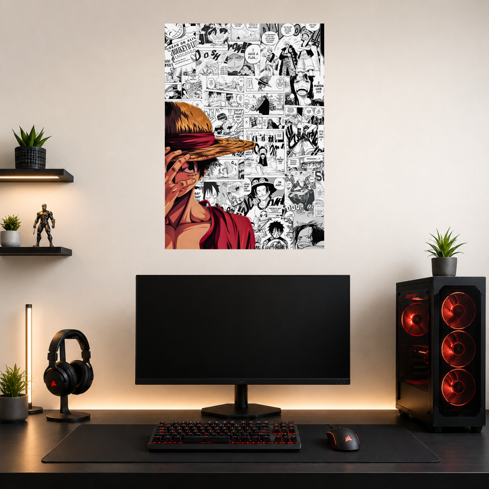 Monkey D. Luffy – One Piece Manga Collage Wall Poster