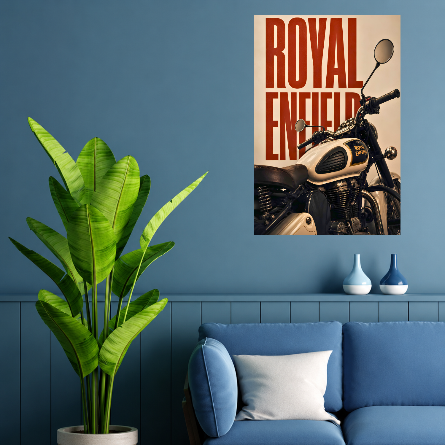 Royal Enfield Classic Vintage Motorcycle Premium Wall Art Poster