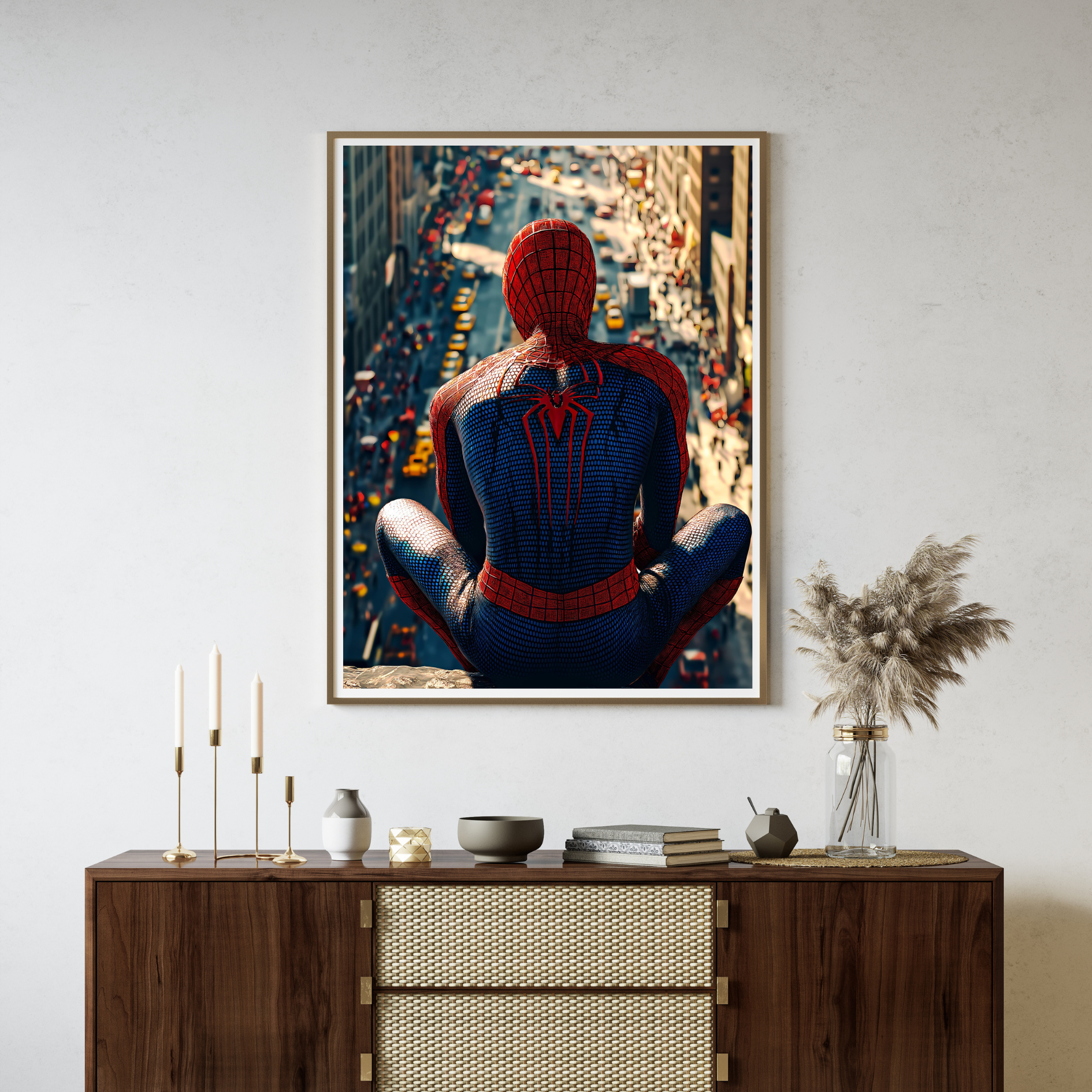 Spider-Man Skyline Watch Wall Poster | Marvel Superhero Cityscape Art Print