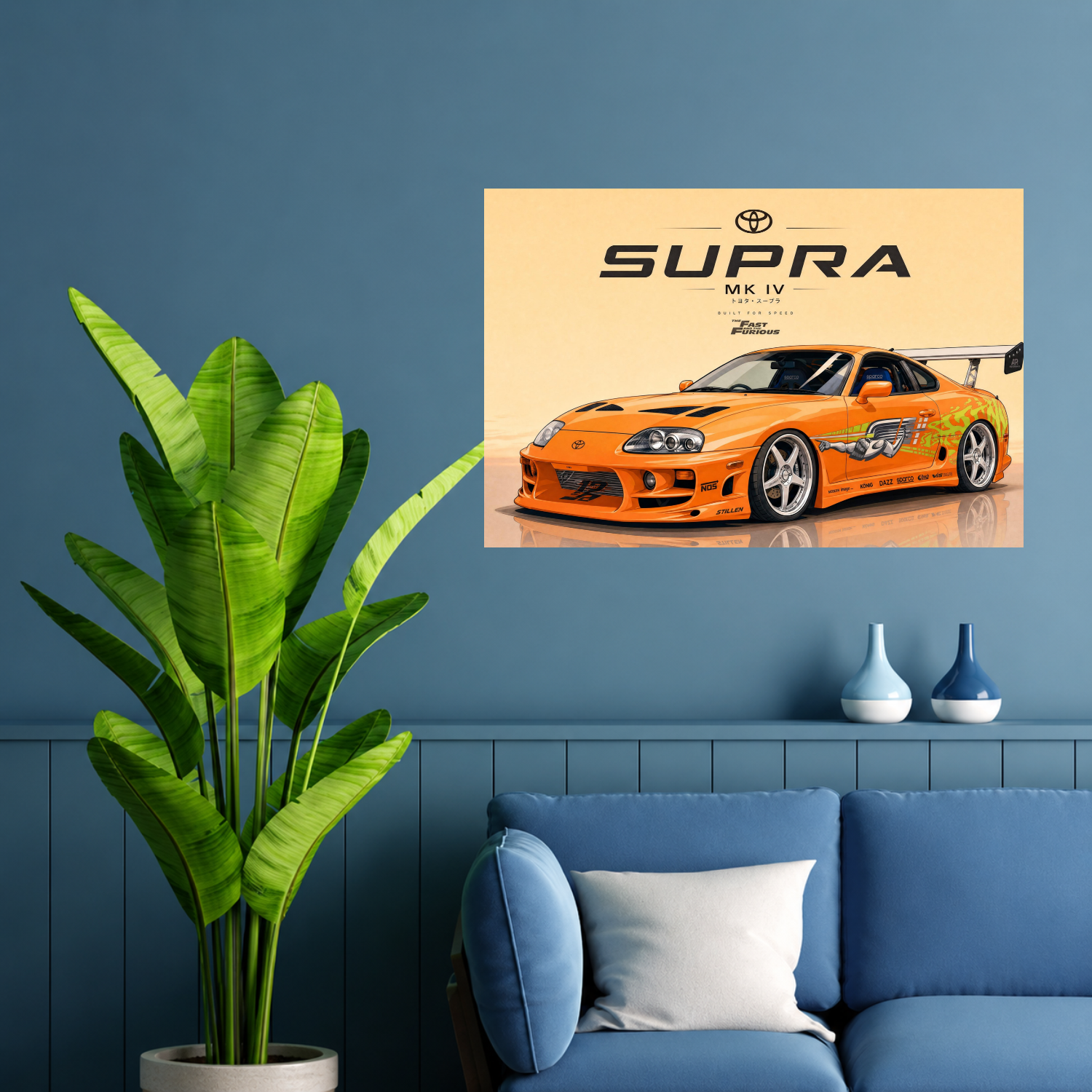 Toyota Supra MK4 Fast & Furious JDM Premium Wall Art Poster