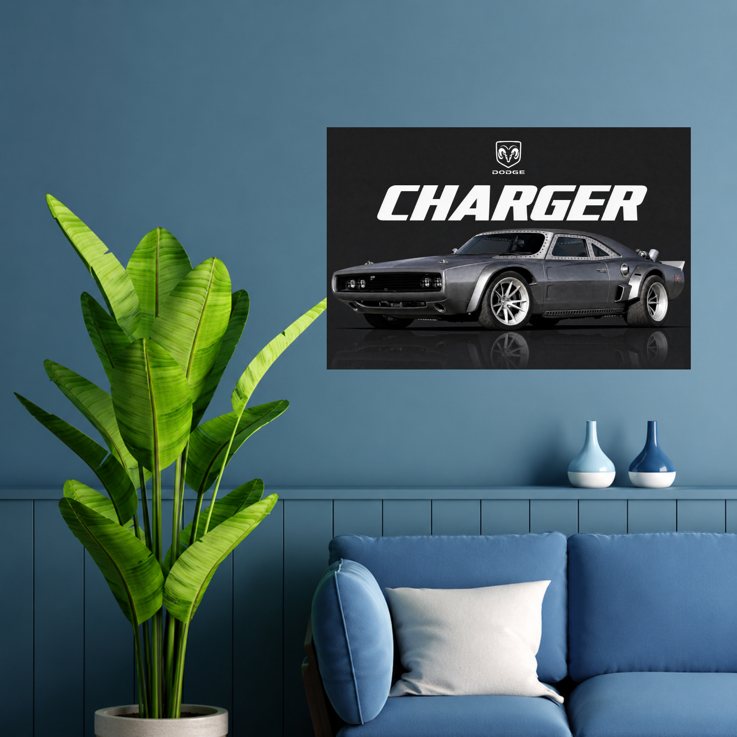 Dodge Charger Classic American Muscle Car Premium Wall Art Poster