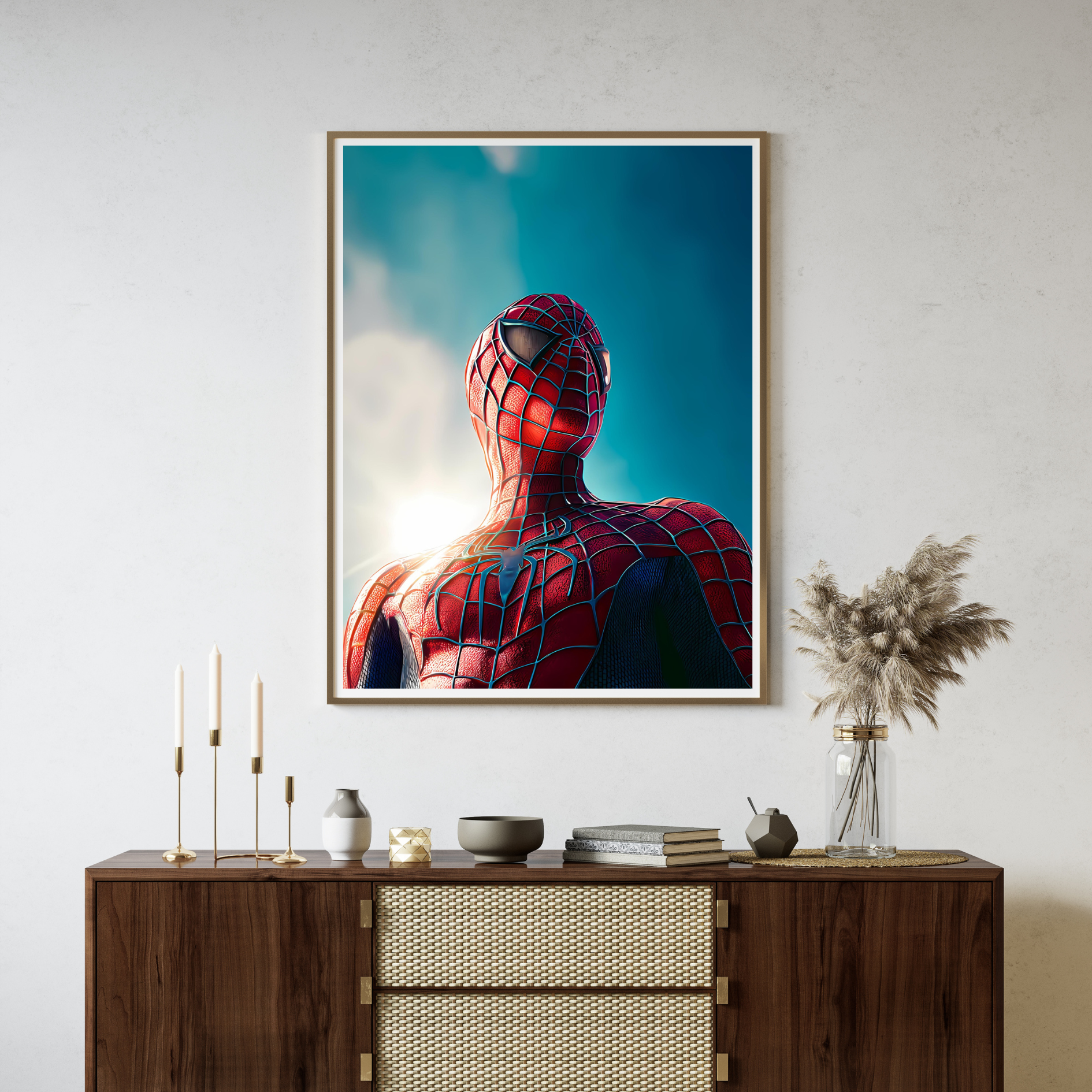 Skybound Hero Wall Poster | Urban Guardian Art Print