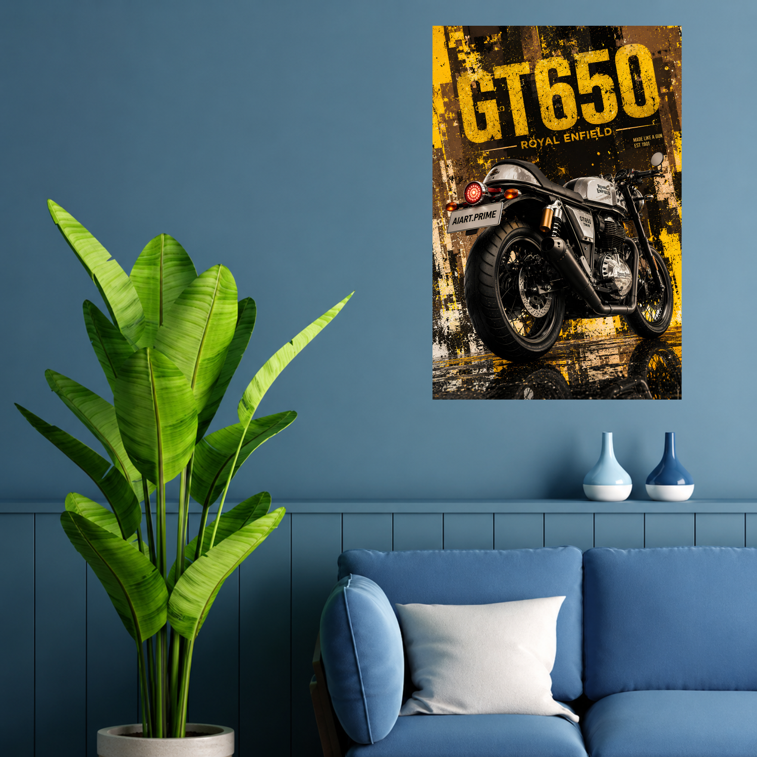 Royal Enfield Continental GT 650 Retro Gold Edition Premium Bike Poster