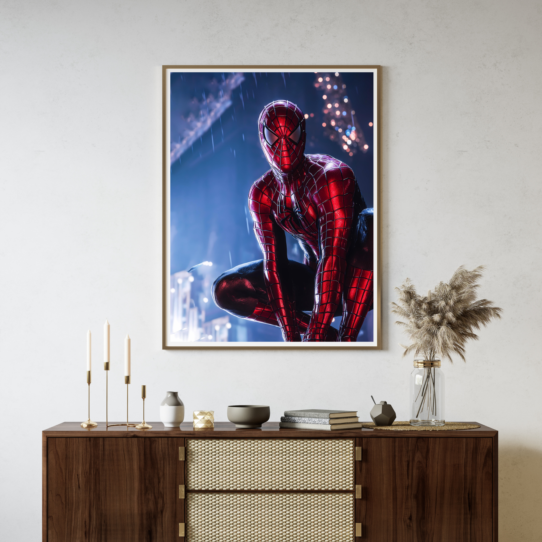 Midnight Vigil Hero Wall Poster | Action Superhero Art Print