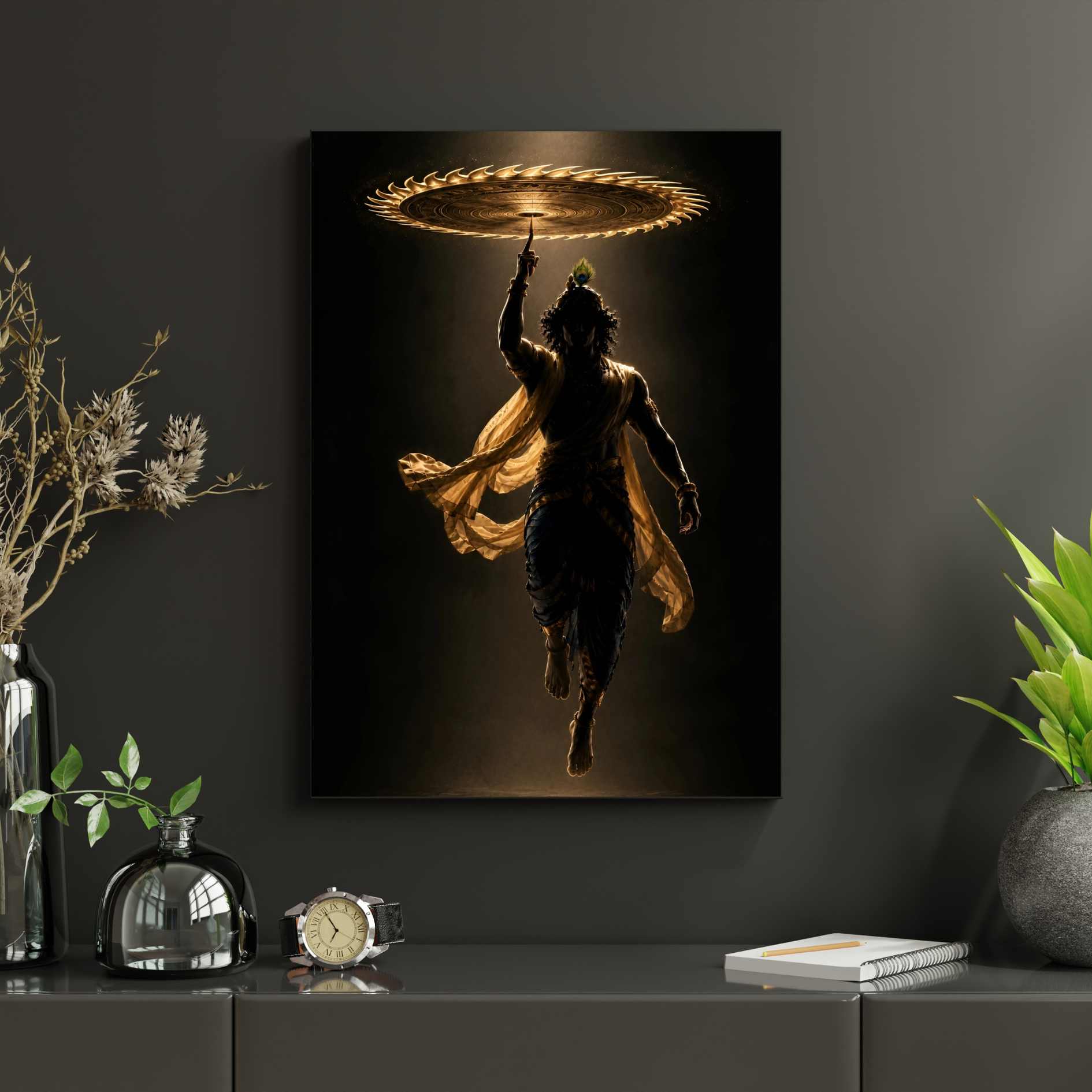 Divine Sudarshan Krishna Wall Poster